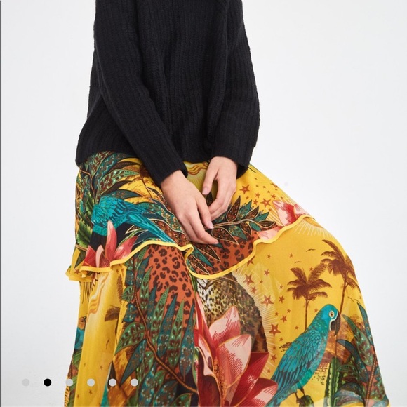 Farm Rio Tropical Dreams Tiered Midi Skirt - Picture 3 of 8